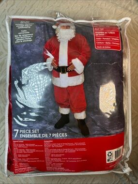 New! Walmart Men’s 7 Piece Santa Suit One Size Fits Most